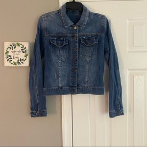 Kut From The Kloth Amelia Denim Jean Jacket XS Blue Medium Dark Wash Womens
